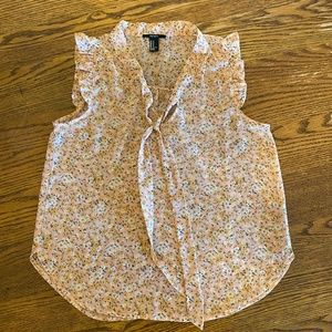 Forever 21 Women’s Sheer Sleeveless Floral Blouse so sm/med